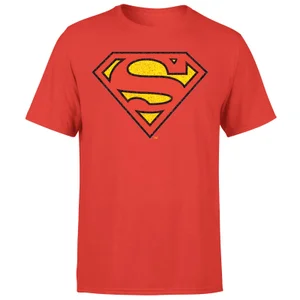 Official Superman Crackle Logo Men's T-Shirt - Red
