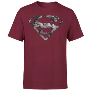 Marble Superman Logo Men's T-Shirt - Burgundy