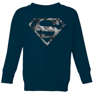 Marble Superman Logo Kids' Sweatshirt - Navy