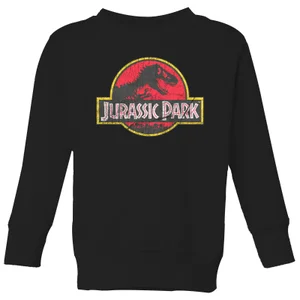 Jurassic Park Logo Vintage Kids' Sweatshirt - Black