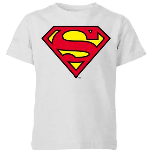 Official Superman Shield Kids' T-Shirt - Grey