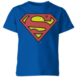 Official Superman Crackle Logo Kids' T-Shirt - Blue