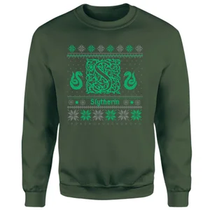 Harry Potter Slytherin Christmas Christmas Jumper - Green