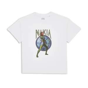 Wakanda Forever Nakia Women's Cropped T-Shirt - White