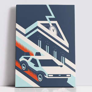 Decorsome x Back To The Future Clocktower Geometric Rectangular Canvas