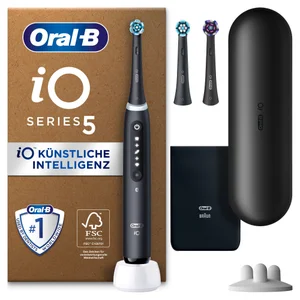 Oral-B iO Series 5 Plus Edition Elektrische Zahnbürste, Reiseetui, recycelbare Verpackung, Matt Black