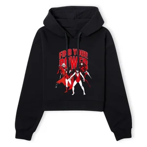 Marvel Female Heroes Find Your Power Women's Cropped Hoodie - Black
