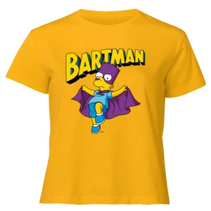 The Simpsons Bartman Women's Cropped T-Shirt - Mustard
