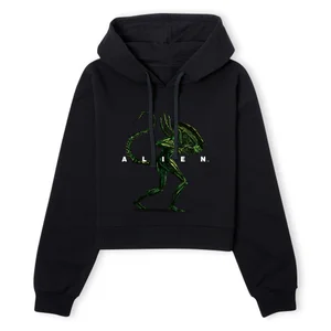 Alien Full Side Women's Cropped Hoodie - Black
