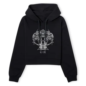 Alien Tribal Women's Cropped Hoodie - Black