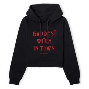 American Horror Story Baddest Witch In Town Women's Cropped Hoodie - Black
