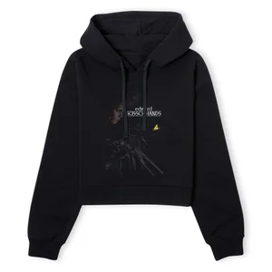 Edward Scissorhands Poster Women's Cropped Hoodie - Black