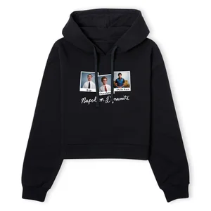 Napoleon Dynamite Polaroids Women's Cropped Hoodie - Black
