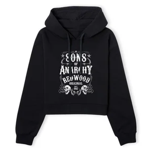 Sons of Anarchy Redwood Original Women's Cropped Hoodie - Black