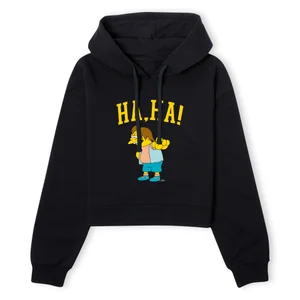 The Simpsons Nelson Ha Ha Women's Cropped Hoodie - Black