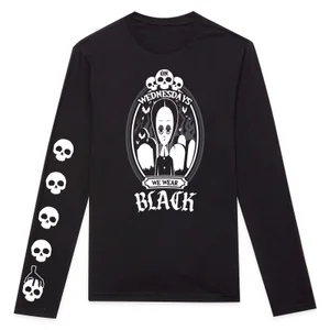 On Wednesdays We Wear Black Long Sleeve T-Shirt - Black
