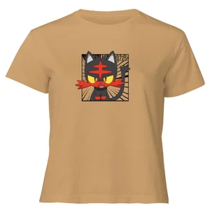 Pokemon Litten Women's Cropped T-Shirt - Tan
