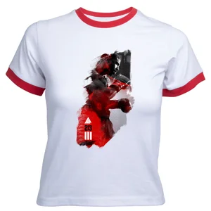 Creed 213 Women's Cropped Ringer T-Shirt - White Red