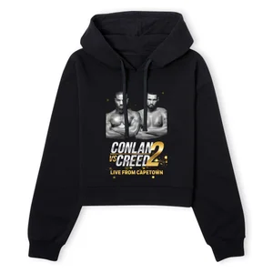 Creed Conlan Vs Creed 2 Poster Women's Cropped Hoodie - Black