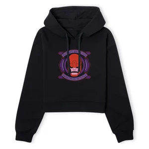 X-Men Sentinel Attack Women's Cropped Hoodie - Black
