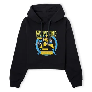 X-Men Wolverine Bio Women's Cropped Hoodie - Black