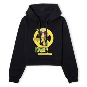 X-Men Rogue Bio Drk Women's Cropped Hoodie - Black