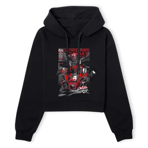 Guardians of the Galaxy The Freakin' Comic Book Cover Women's Cropped Hoodie - Black
