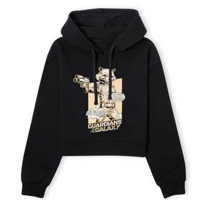 Guardians of the Galaxy Rocket Raccoon Oh Yeah! Women's Cropped Hoodie - Black