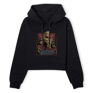 Guardians of the Galaxy I Am Retro Groot! Women's Cropped Hoodie - Black