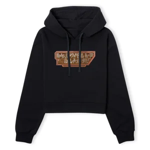 Guardians of the Galaxy Language Logo Women's Cropped Hoodie - Black
