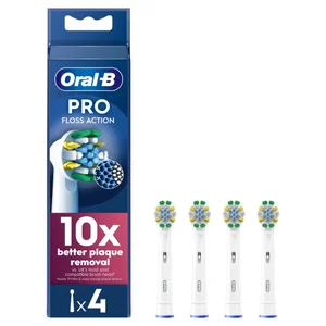 Oral B FlossAction White Toothbrush Head - Pack of 4 Counts