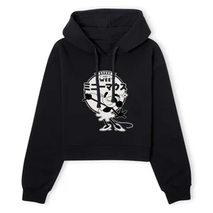 Sassy And Sweet Minnie Mouse Women's Cropped Hoodie - Black