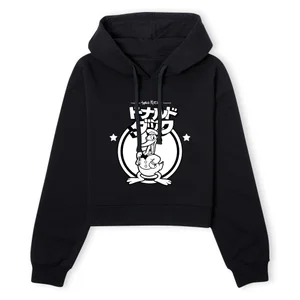 Donald Duck Women's Cropped Hoodie - Black