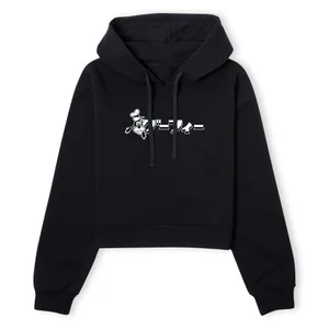 Goofy Text Women's Cropped Hoodie - Black