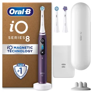 Oral B iO8 Electric Toothbrush Violet Ametrine with 2ct Extra Refills