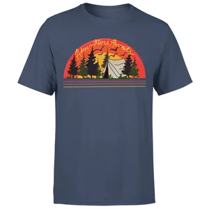 Threadless x IWOOT Retro Sunrise Camping Unisex T-Shirt - Navy