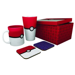 Pokémon Pokeball Mug, 400ml Glass & 2 Coasters Collectable Gift Box