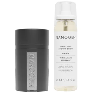 Nanogen Duo: Keratin Hair Fibres 1 Month Dark Brown 15g & Hair Fibre Locking Spray 100ml