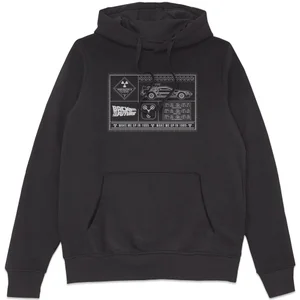 Back To The Future Schematics Hoodie - Black