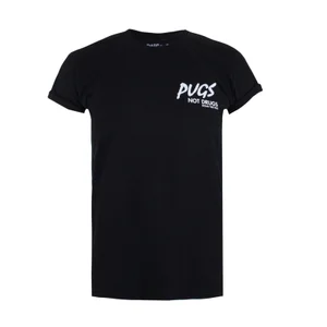 Doug The Pug Women's Pugs Not Drugs T-Shirt - Black