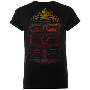 Harry Potter Hogwarts School List Männer T-Shirt - Schwarz