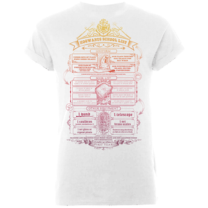 Harry Potter Hogwarts School List Heren T-shirt - Wit