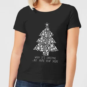 Dead Inside Dames T-Shirt - Zwart