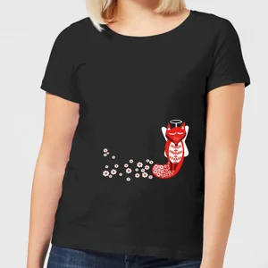 Flower Fox Women's T-Shirt - Black