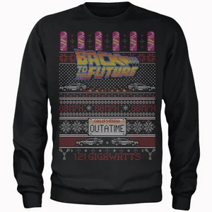 Back To The Future OUTATIME Men's Christmas Sweater (Black)
