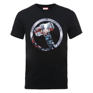T-Shirt Homme Marvel Avengers Assemble - Thor Montage - Noir