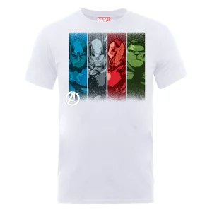 T-Shirt Homme Marvel Avengers Assemble - Team Poses - Blanc