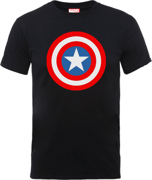 Marvel Avengers Assemble Captain America Simple Shield T-Shirt - Black