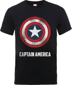 Marvel Avengers Assemble Captain America Shield Logo T-Shirt - Black