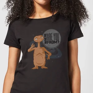 ET Where Are You From Damen T-Shirt - Schwarz